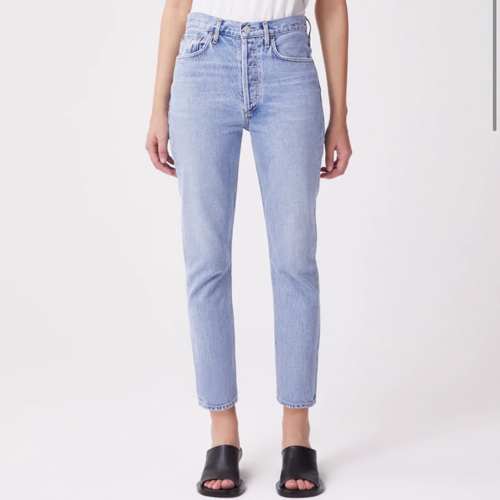 AGOLDE Riley High Rise Straight Crop Jeans